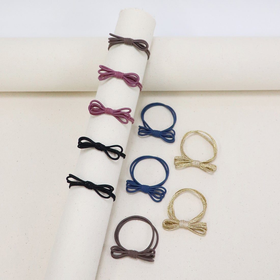 ベース BASE ハンドメイドリボンヘアゴム 10個入りセット （I