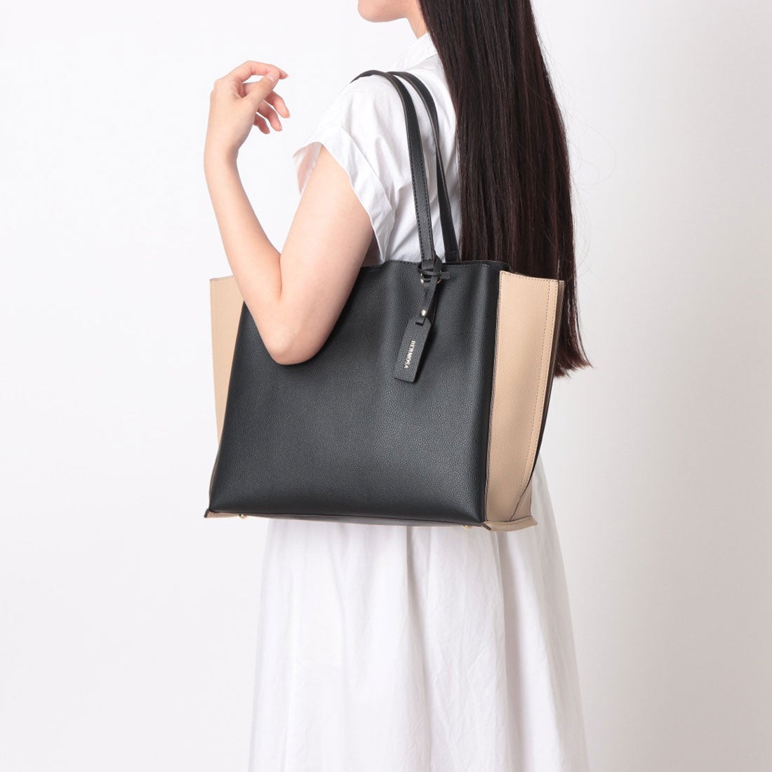 BASE 【A4対応】3層タイプ フェイクレザー トートバッグ -靴