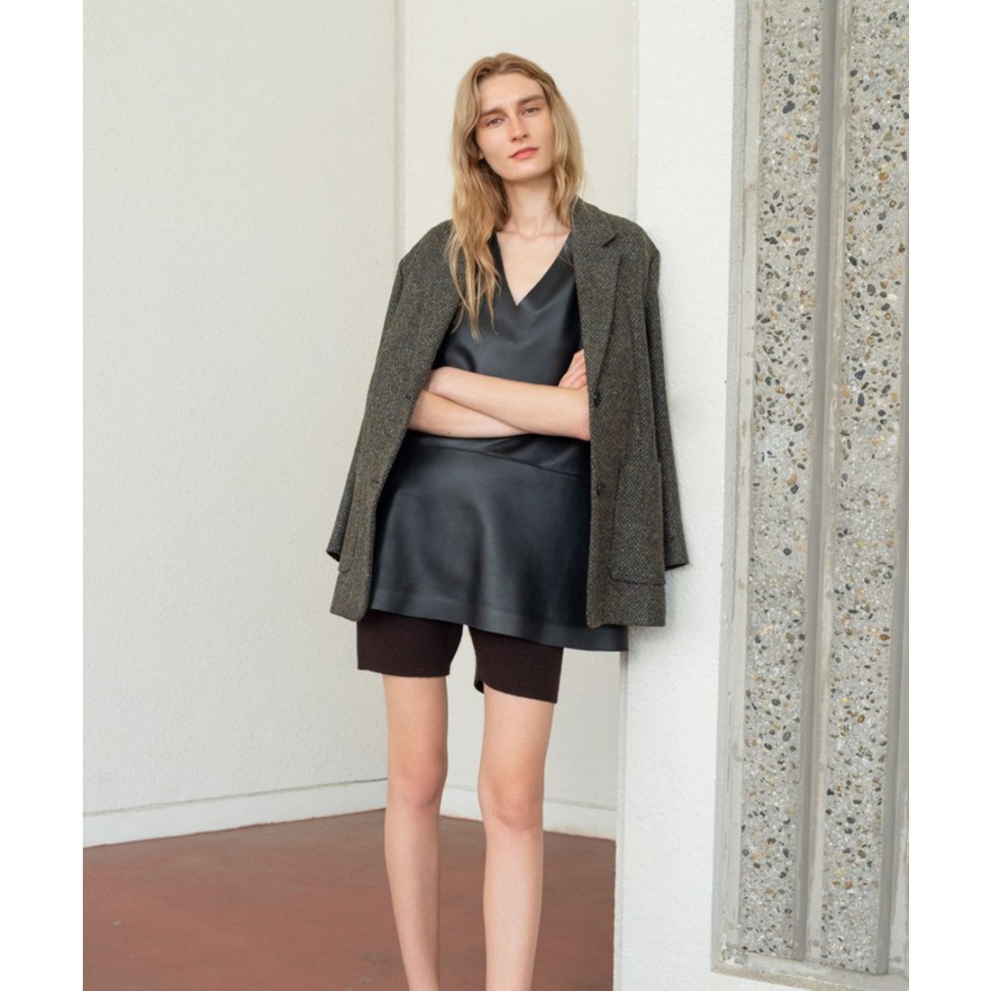 バッカ BACCA ソフトシープレザー ベストチュニック （19 ブラック