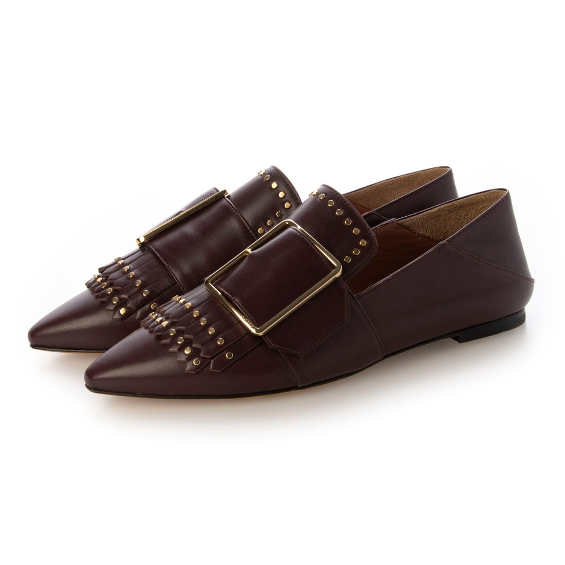 バリー BALLY BUCKLE MULE HAMELIA FLAT-FRING （ボルドー
