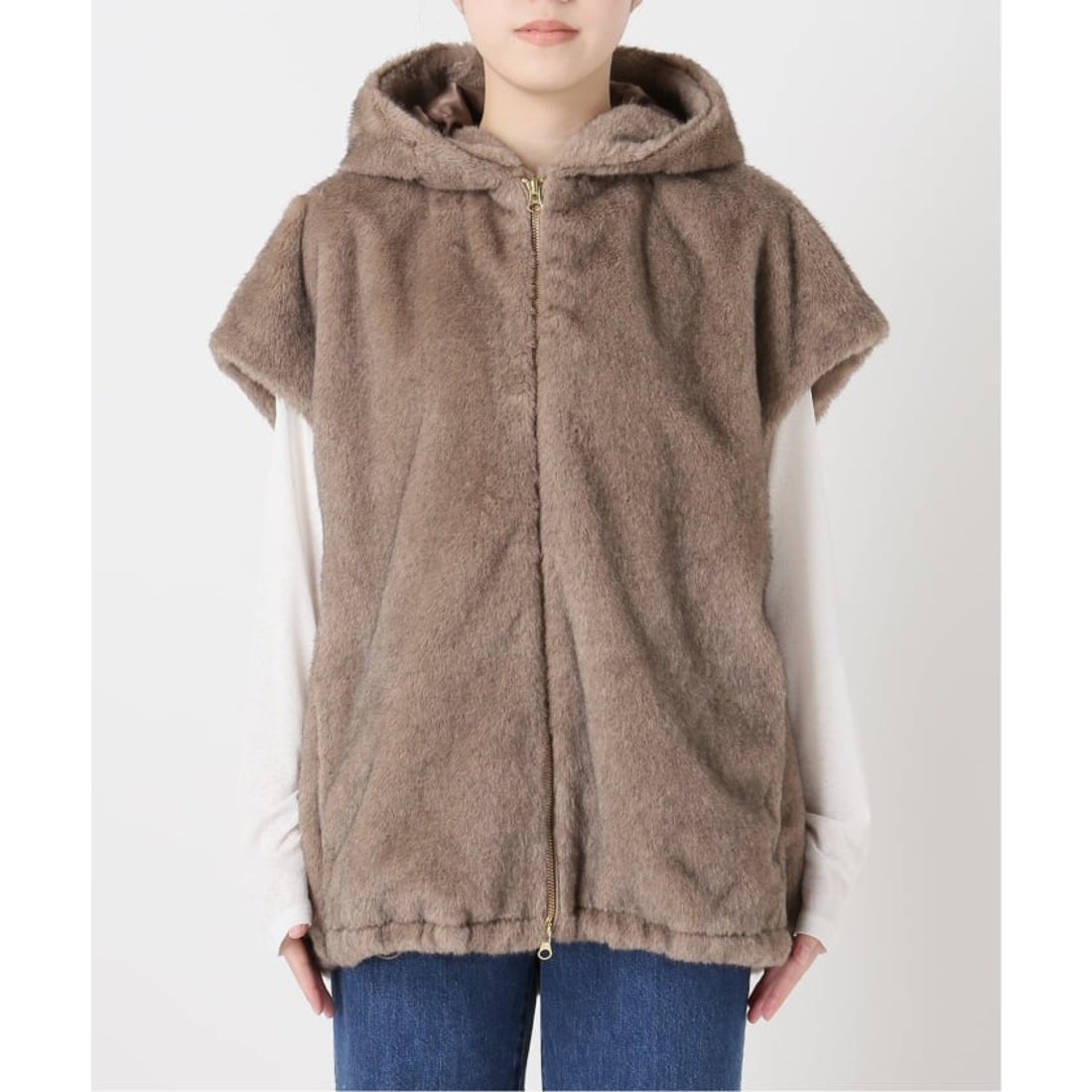 ベーセーストック B.C STOCK 手洗い可 / フード付きミンク調ファー