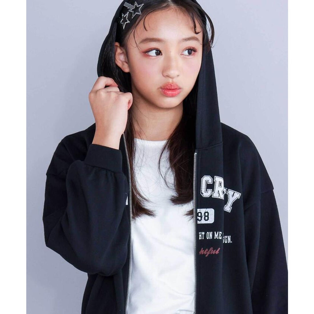 ジディー ZIDDY フード付きダブルジップパーカー(130~160cm