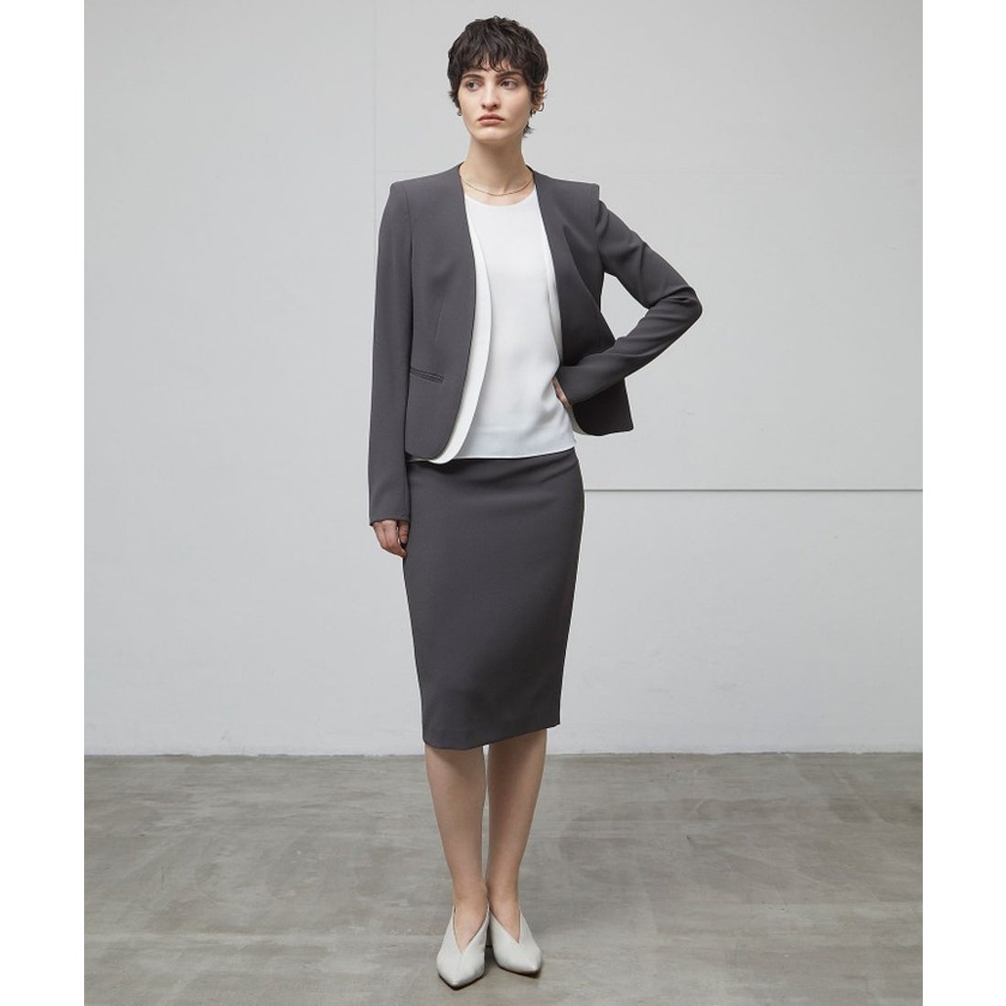 ベイジ, BEIGE, CINDY / タイトスカート （C.Gray×White