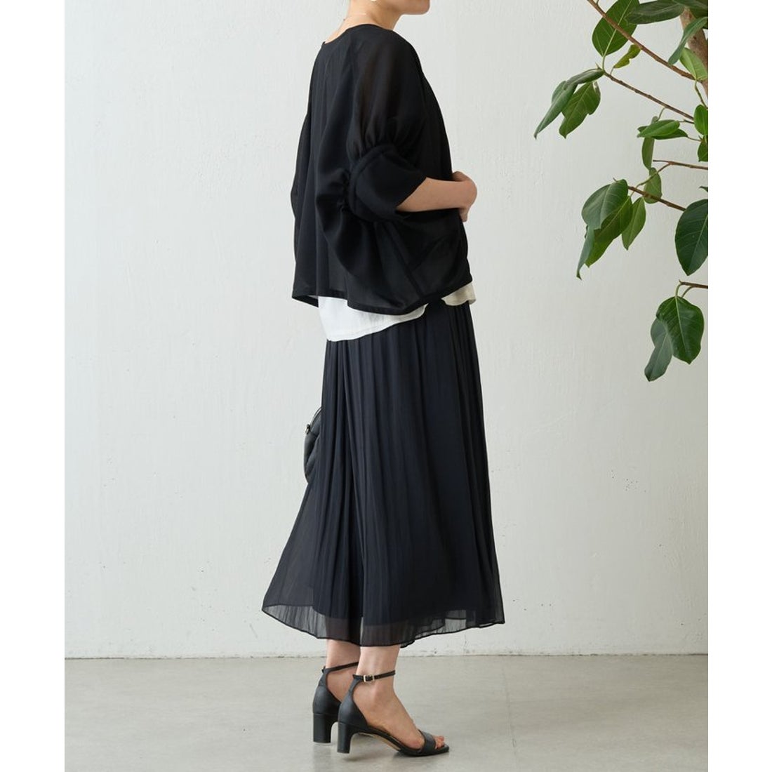 ビアズリー BEARDSLEY NEWシワシフォンギャザーパンツ （orange