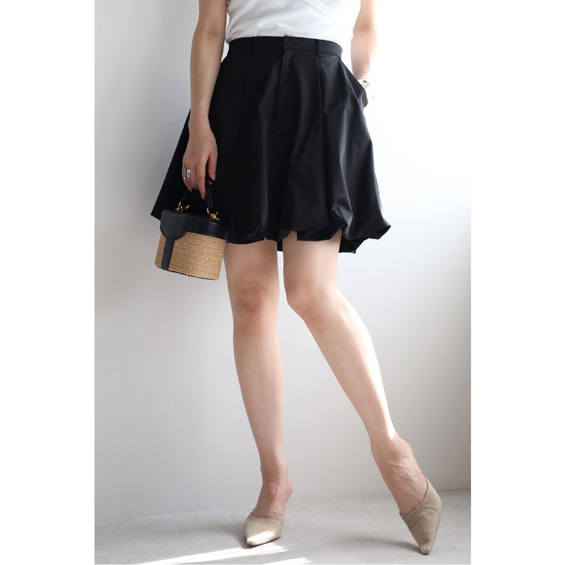 ボンジュールサガン BONJOUR SAGAN balloon mini skirt with petticoat
