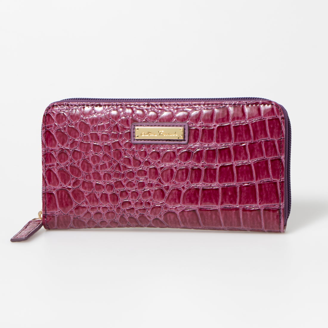 キャティフェラーリ Cathie Ferrari クロコ型押し長財布 （パープル