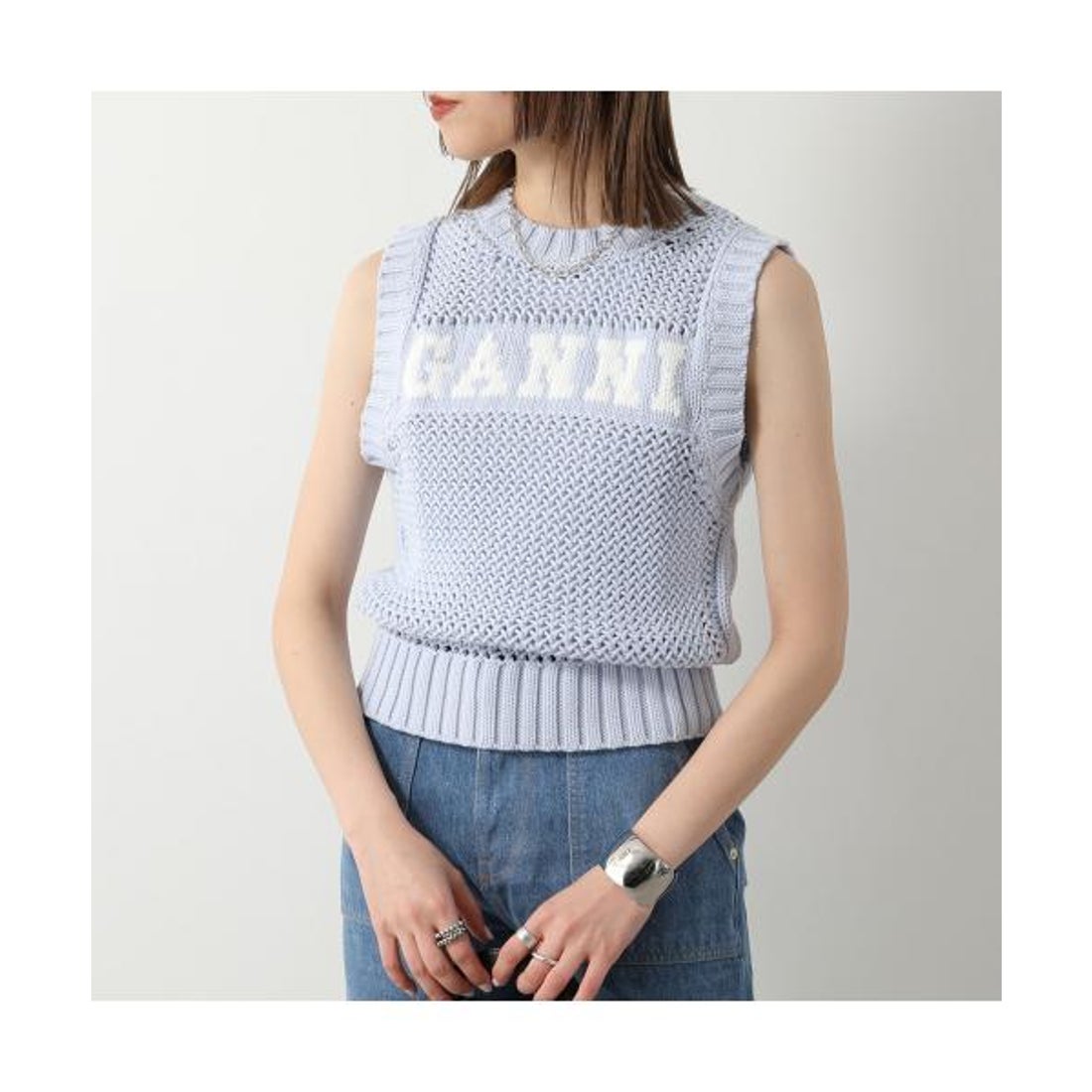 GANNIベスト Logo Wool Mix Vest K1902(ベスト)｜LOVELESS