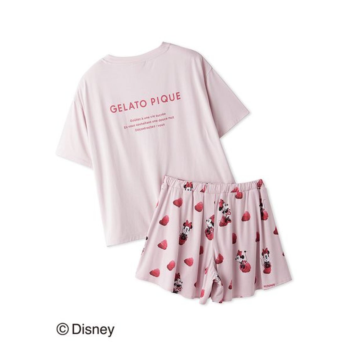 ジェラートピケ モチーフ4柄ワンポイントTシャツ& ショートパンツ