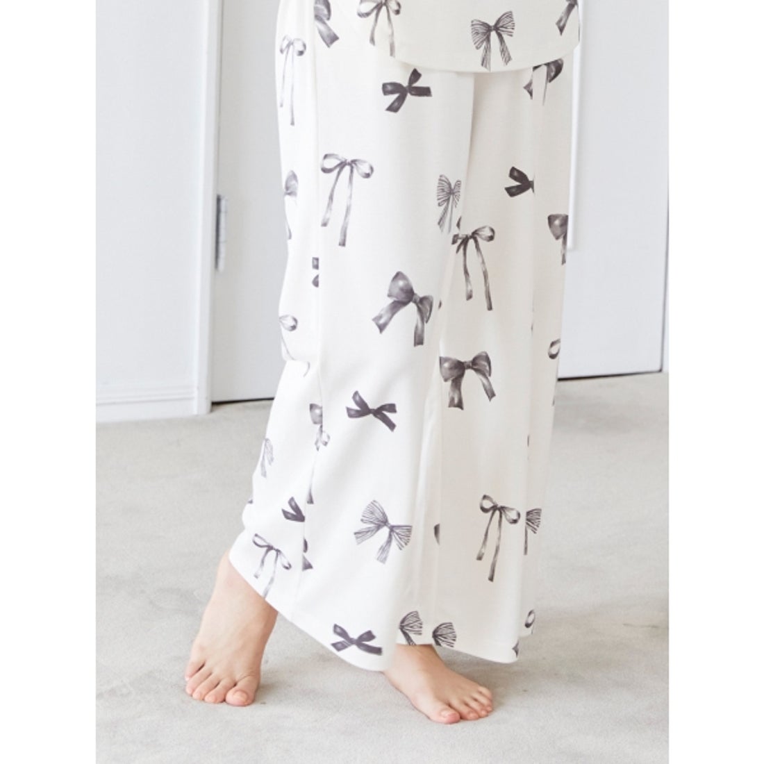 ジェラートピケ gelato pique リボン柄ロングパンツ （OWHT