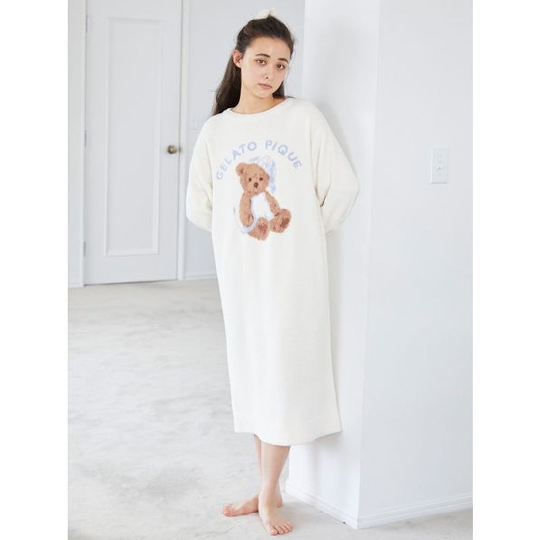 ジェラートピケ gelato pique GOOD NIGHT BEAR ジャガードワンピース