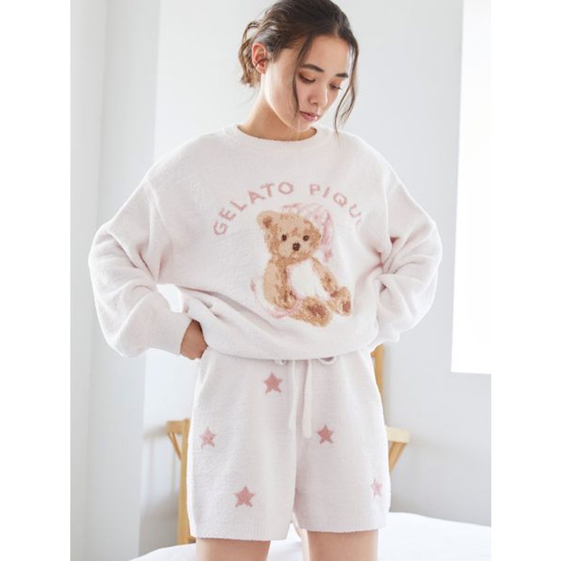 ジェラートピケ gelato pique GOOD NIGHT BEAR ジャガードプルオーバー