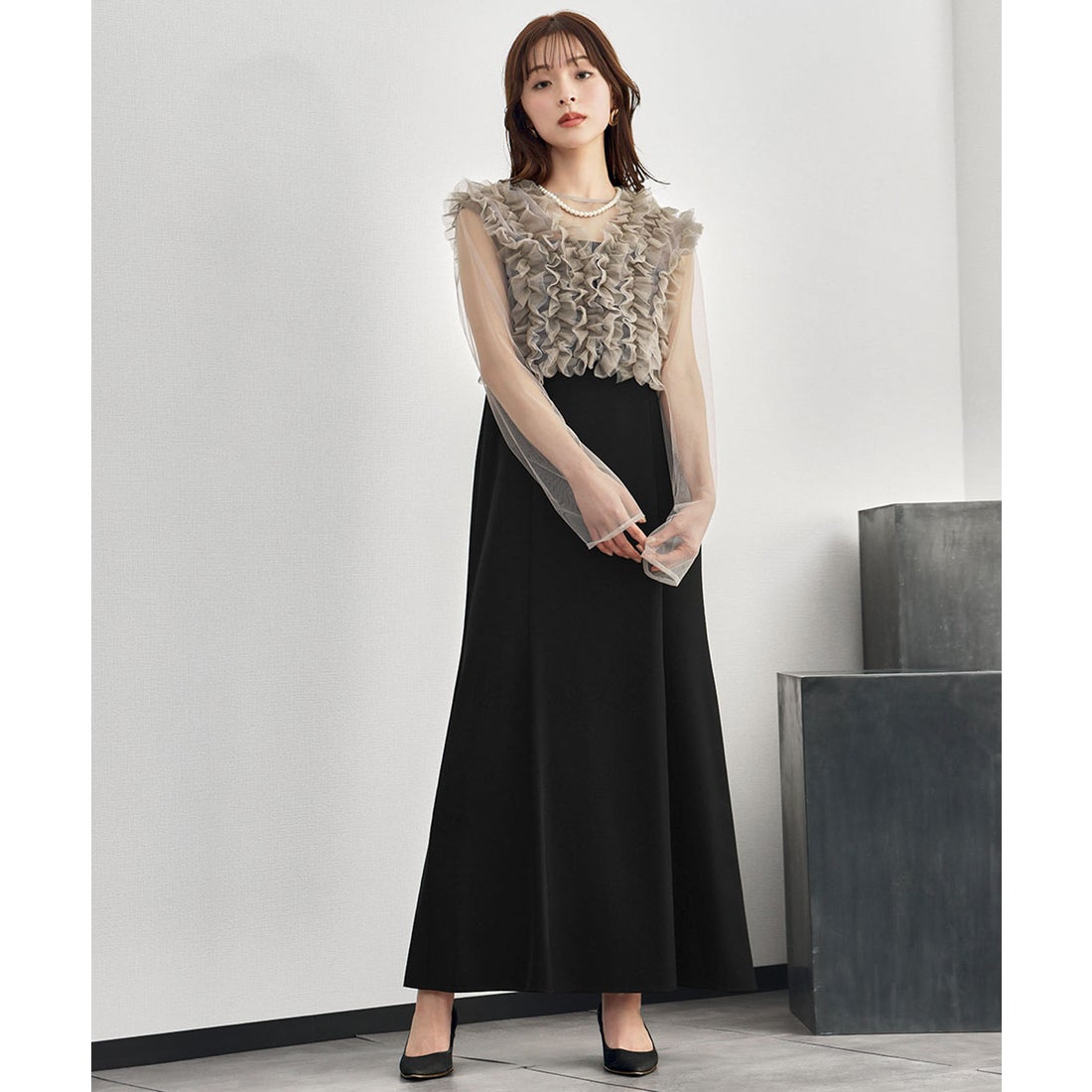 ガール GIRL 【身長別画像あり】チュール フリル ベスト シアー