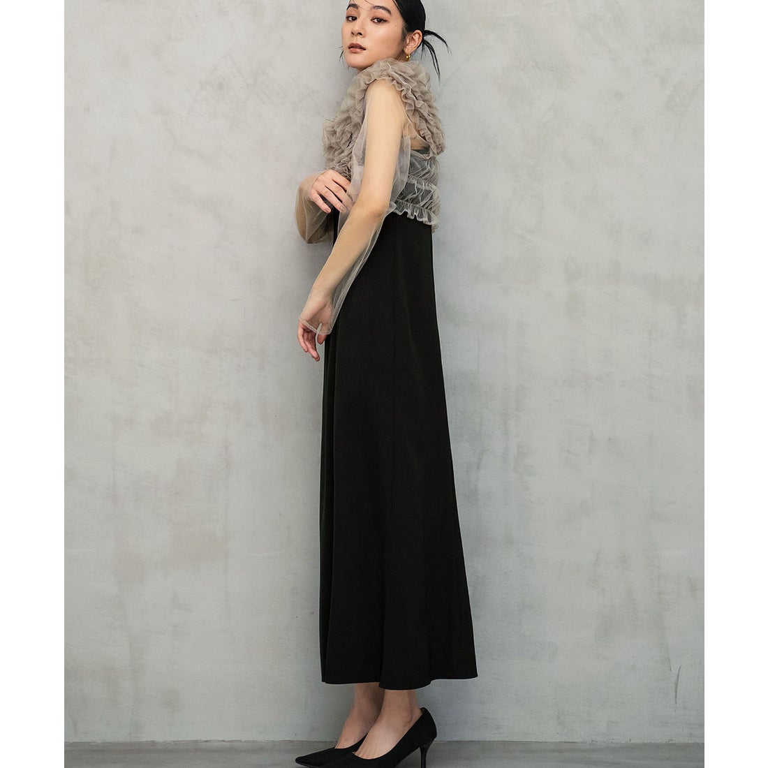 ガール GIRL 【身長別画像あり】チュール フリル ベスト シアー