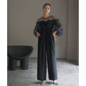 ガール GIRL フロッキードットシアーオールインワン 結婚式 パンツ