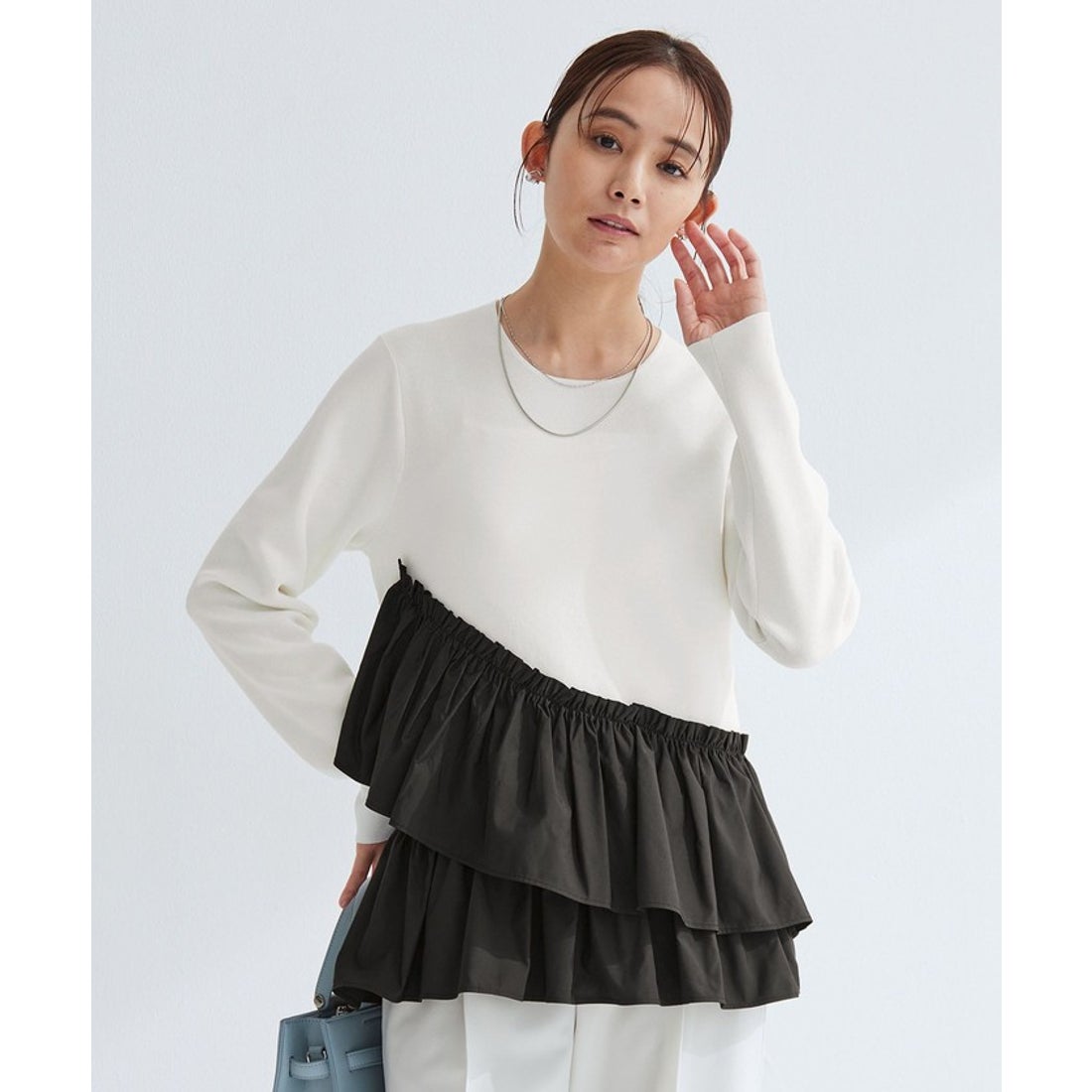 UNITED ARROWS green label relaxing タフタ ドッキング ペプラム プル