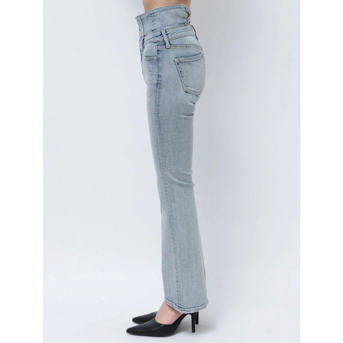 ジェイダ GYDA NEW ハイウエスト BACKクロスフレアパンツ （IDG） -靴