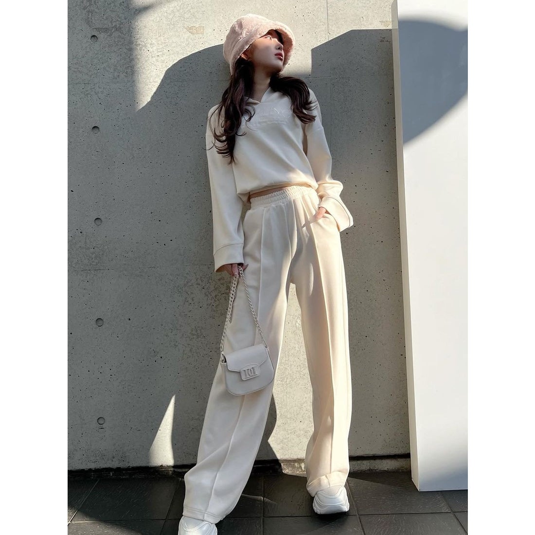 ダーリッチ Darich スウェットロングセットアップ （アイボリー） -靴