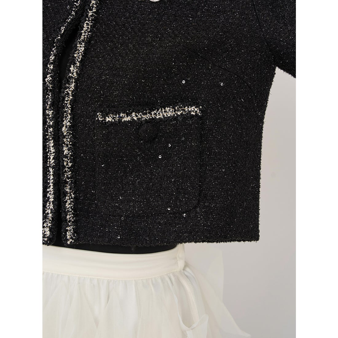 ダーリッチ Darich スパンコールツイードジャケット （ブラック