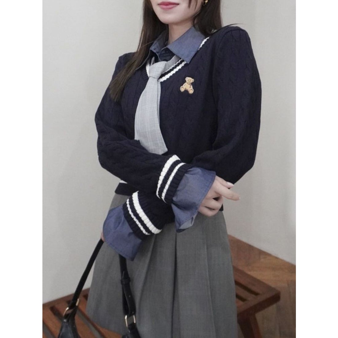 ダズリン dazzlin 【POLO BCS コラボ】シャツドッキングケーブルニット