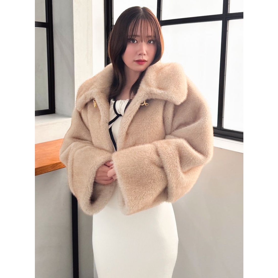 ダズリン dazzlin ビットショートミンクライクファーコート （オフ