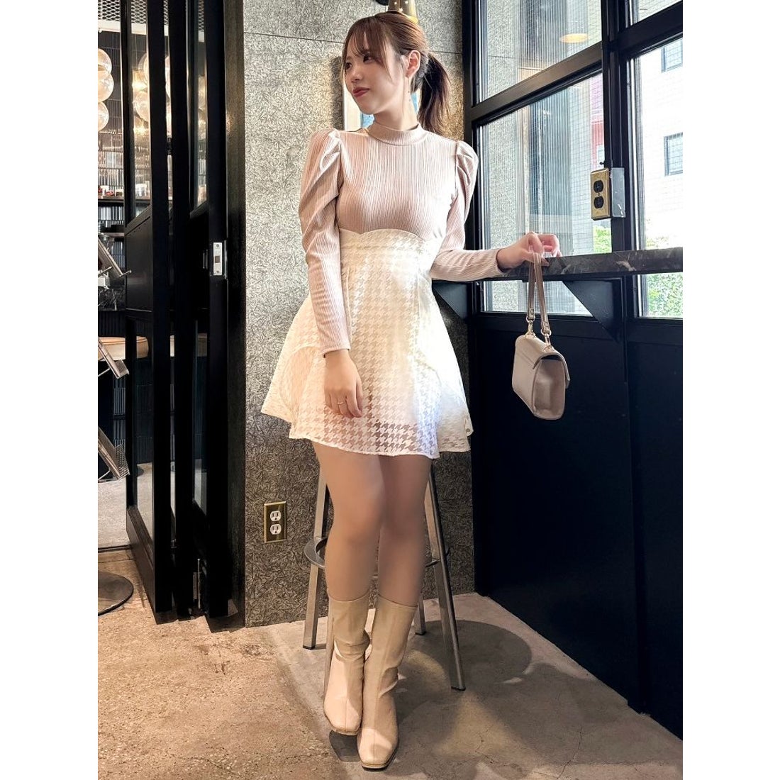 ダズリン dazzlin バックリボンパワショルミニコルセットワンピース