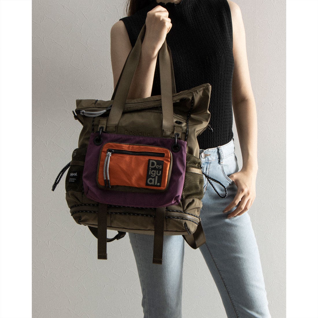 デシグアル Desigual マルチポジション マキシバックパック （ブルー