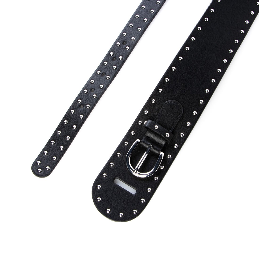 デシグアル Desigual スタッズ付き幅広ベルト （グレー/ブラック