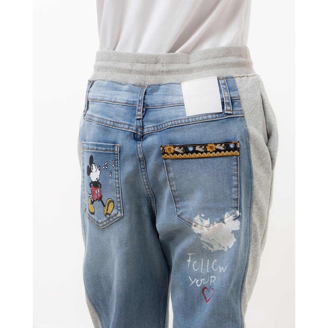 デシグアル Desigual ミッキーマウス デニムジョガーパンツ （ブルー