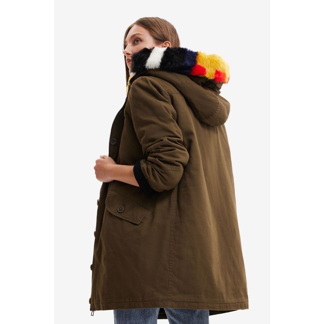デシグアル Desigual フード付きコート （グリーン） -waja bazar