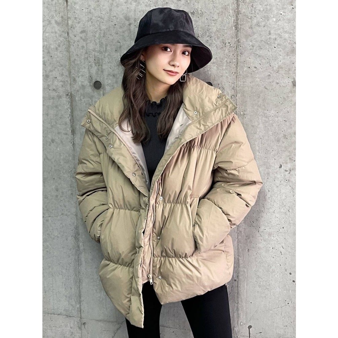 EMODA パッファーダウンジャケット（ベージュ） -靴＆ファッション通販