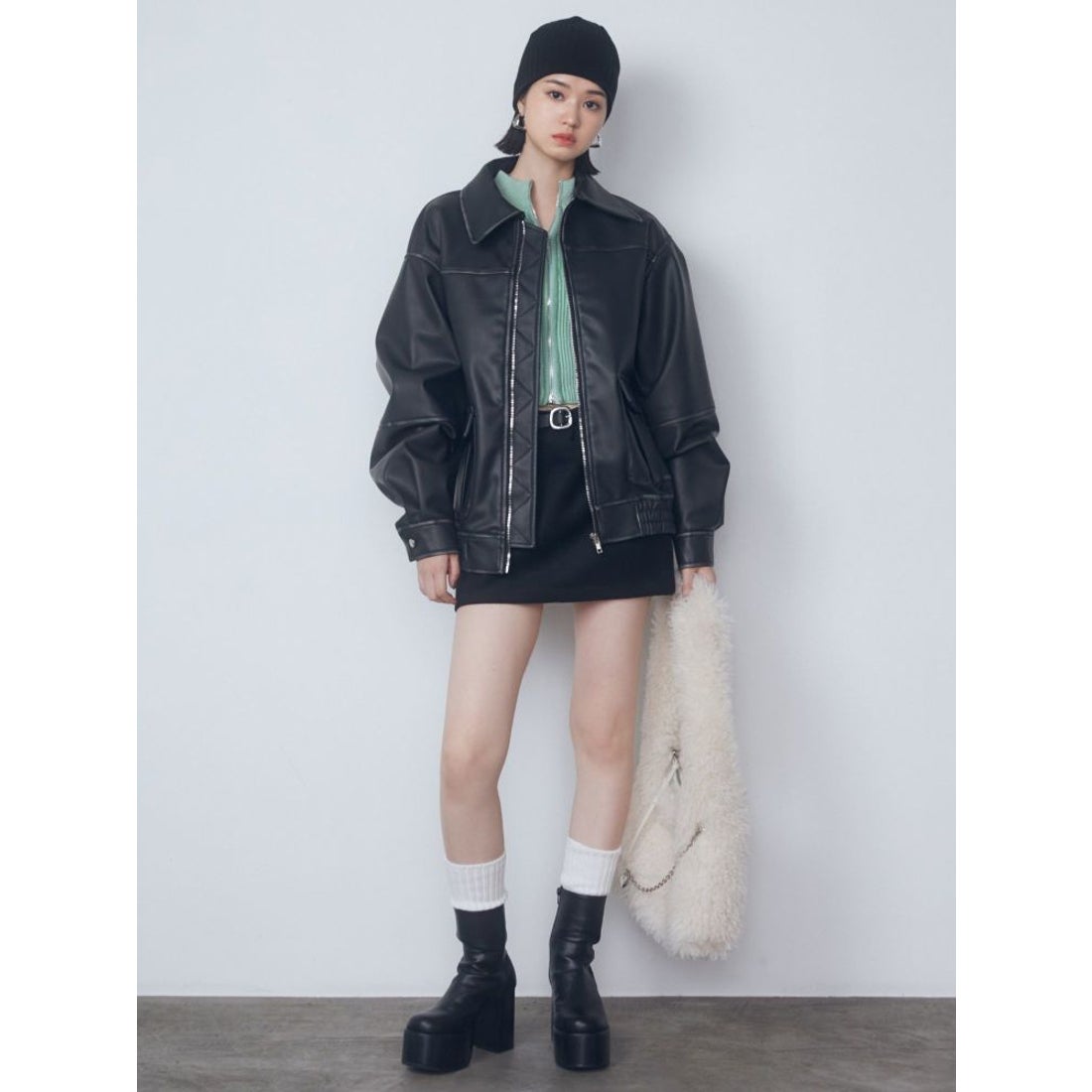 エモダ EMODA ヴィンテージライクオーバーブルゾン （ブラック