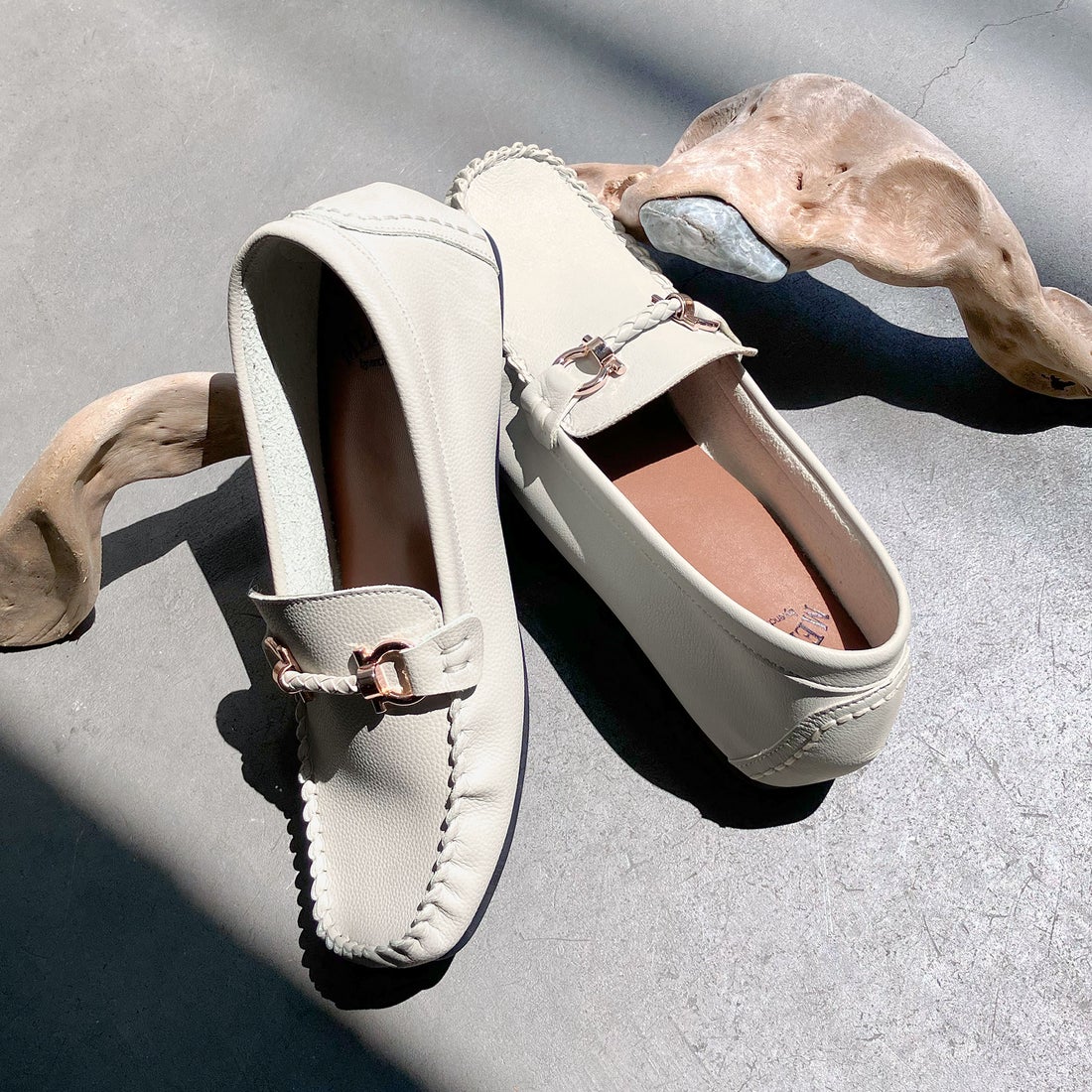 柔らか・履きやすい】MELLOW ソフトビットモカシンフラットシューズ