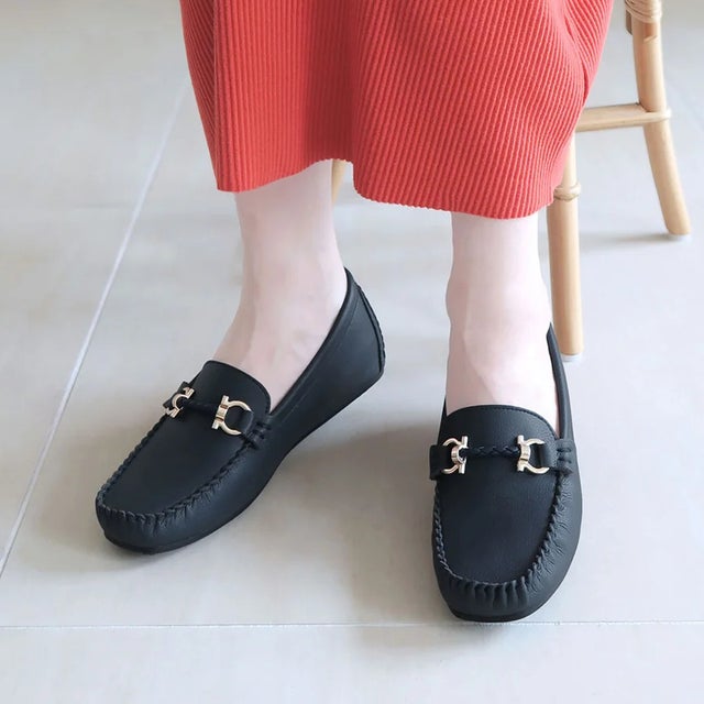 柔らか・履きやすい】MELLOW ソフトビットモカシンフラットシューズ