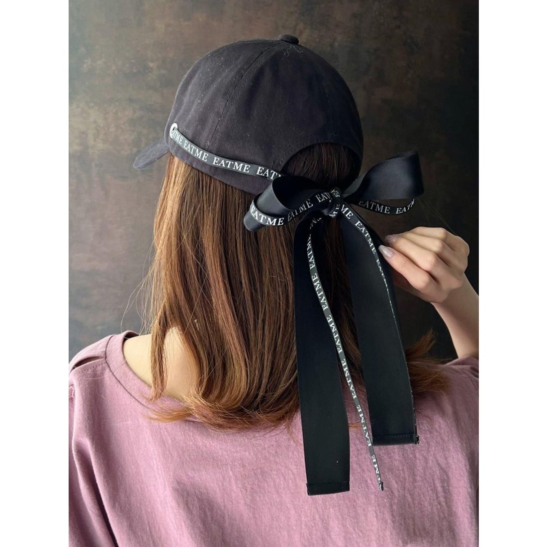 EATME EATMEロゴリボンキャップ（ブラック） -ファッション通販