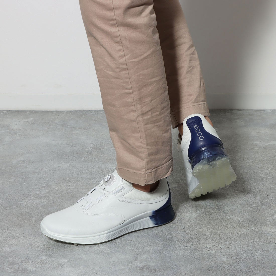エコー ECCO ゴアテックス M ゴルフ Sスリー （WHITE/BLUE DEPTHS