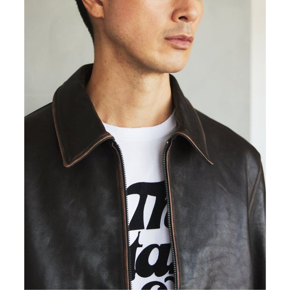 エディフィス EDIFICE ラムレザー フレンチアンティーク ライダース