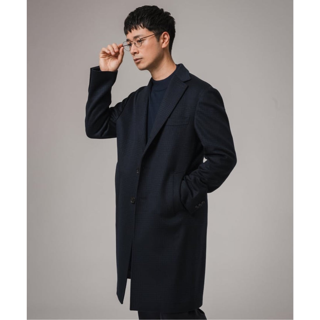 エディフィス EDIFICE SUPER 140's ウール / カシミヤ チェスター