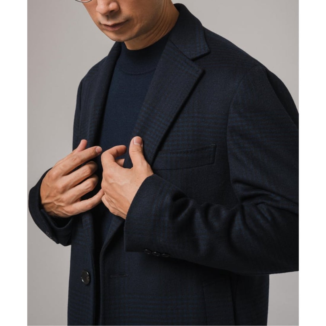 エディフィス EDIFICE SUPER 140's ウール / カシミヤ チェスター