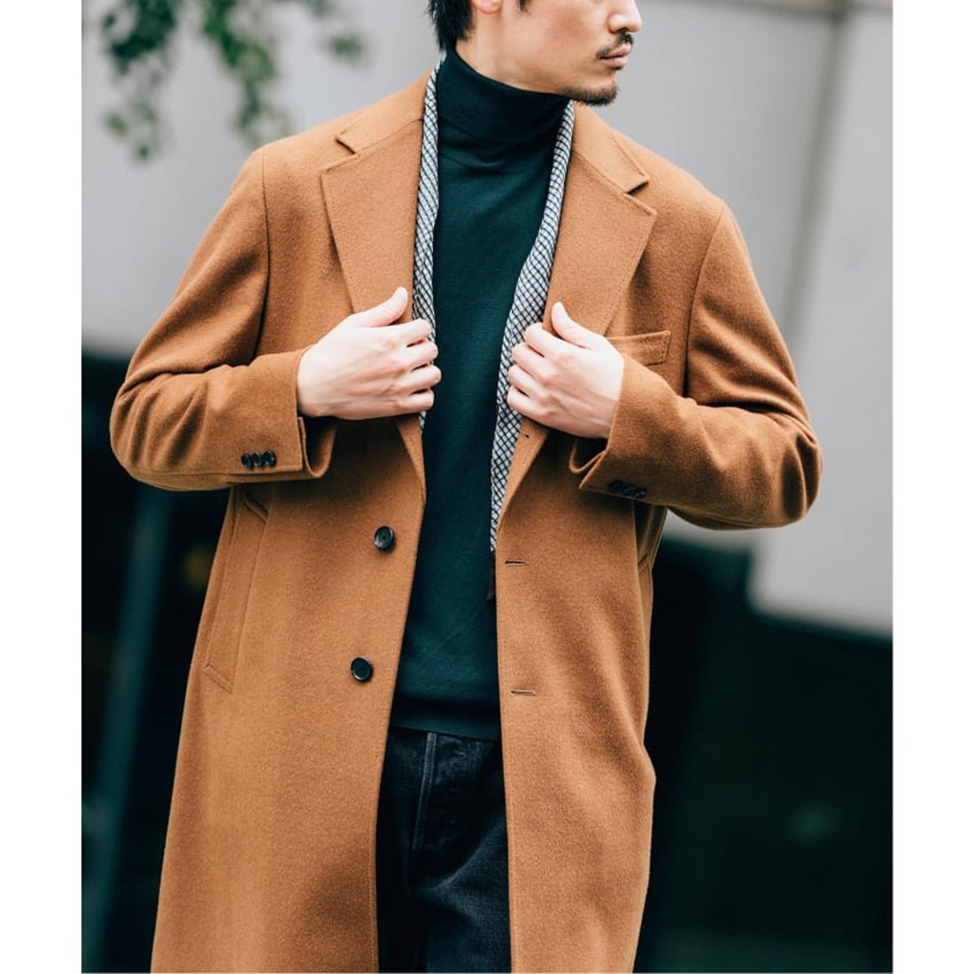 エディフィス EDIFICE SUPER 140's ウール / カシミヤ チェスター