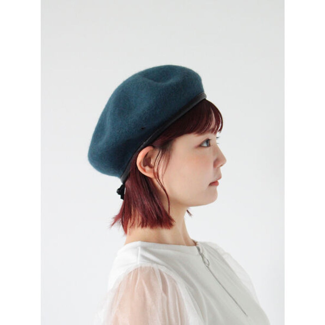 エヘカソポ ehka sopo パイピングベレー帽 （グレー） -ファッション