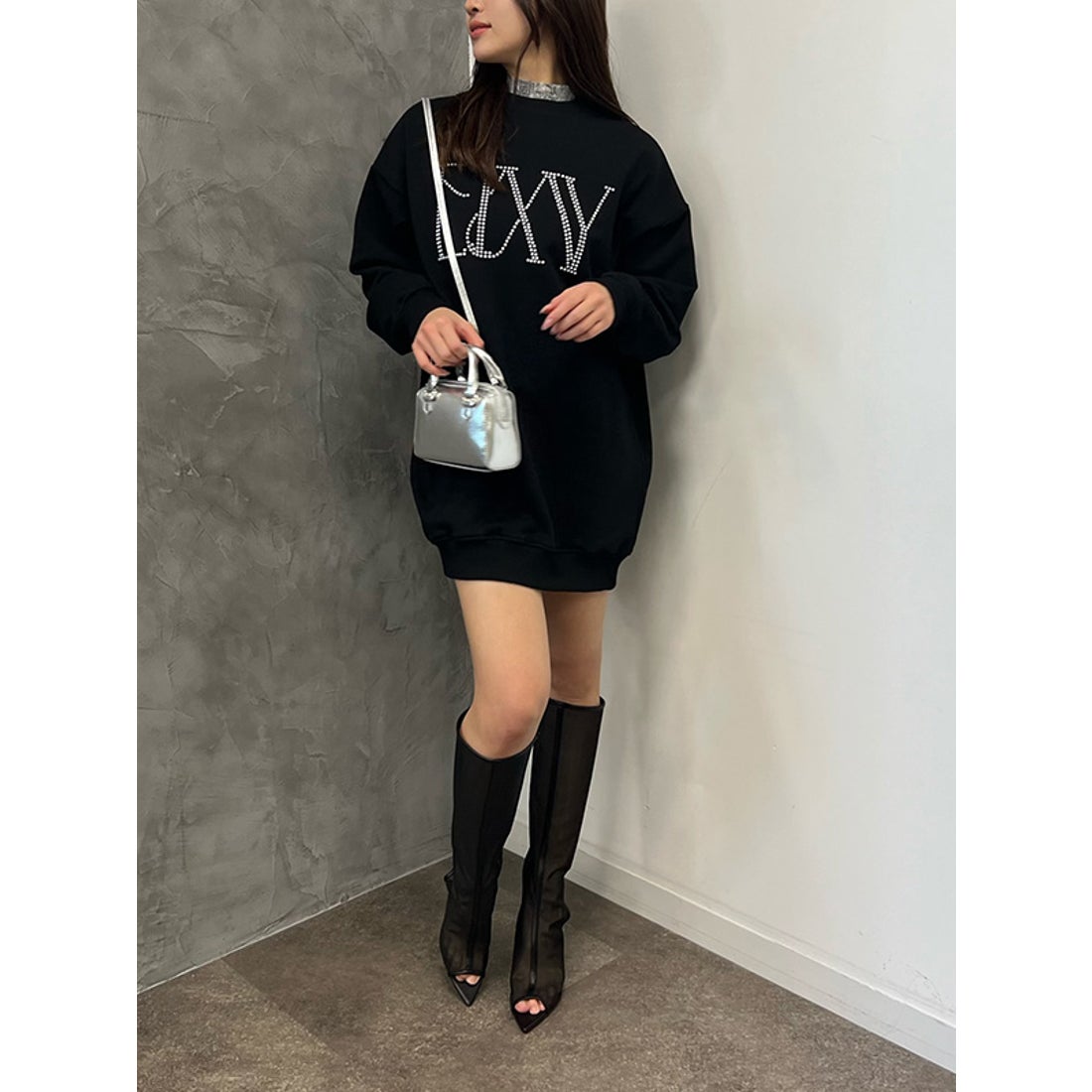 エイミーイストワール EIMY ISTOIRE オープントゥシアーロングブーツ