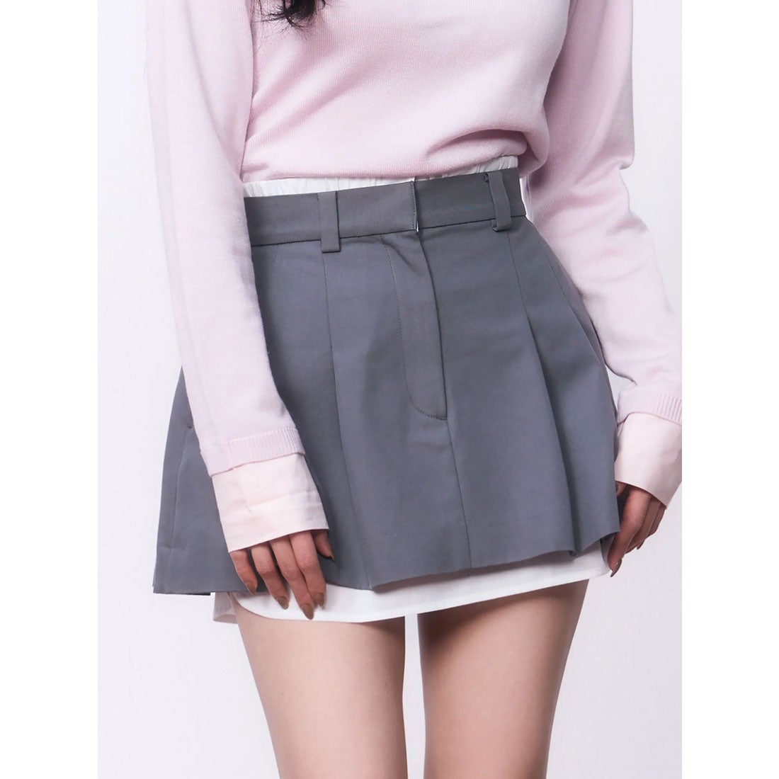 エイミーイストワール EIMY ISTOIRE レイヤードプリーツミニスカート