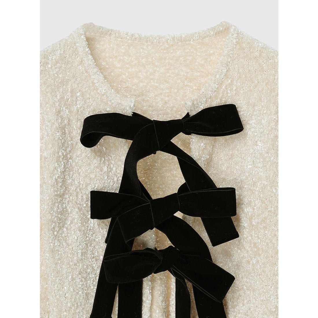 エイミーイストワール EIMY ISTOIRE フロントリボンニットトップス