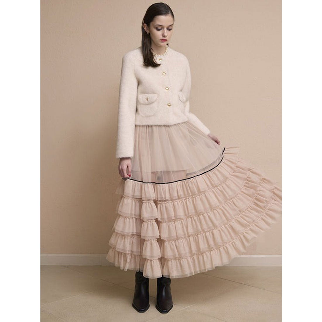 エイミーイストワール EIMY ISTOIRE チュールティアードレイヤード