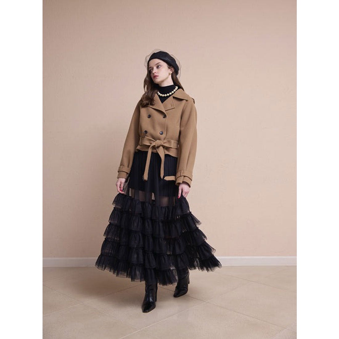 エイミーイストワール EIMY ISTOIRE チュールティアードレイヤード