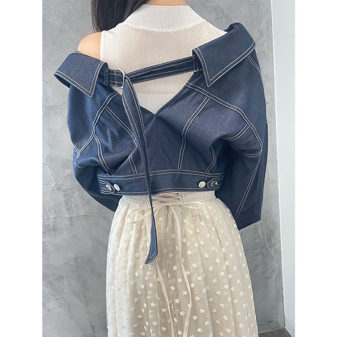 エイミーイストワール EIMY ISTOIRE デニムライクバックシャン