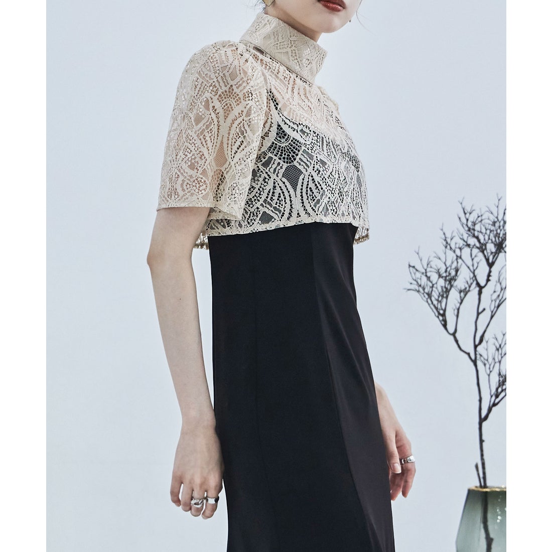 エトル etoll. 3wayレースボレロ&マーメイドキャミドレス （ブラック