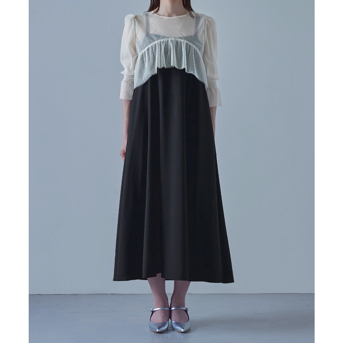 エトル etoll. ドットチュールボレロ&Aラインボリュームドレス