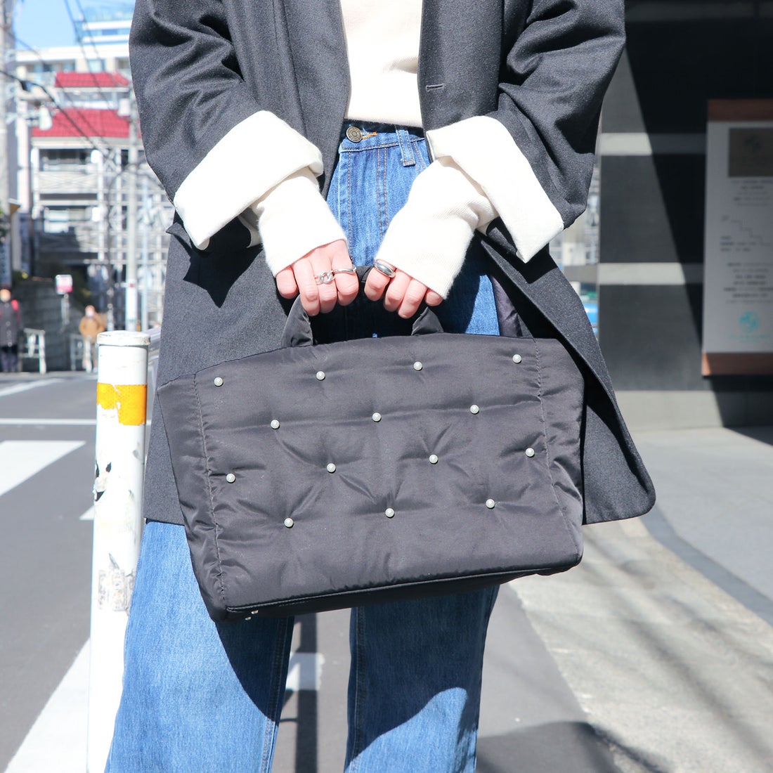 &EVOL/イーボル】【撥水・A4/PC対応】EVOL×shiho コラボパールバック