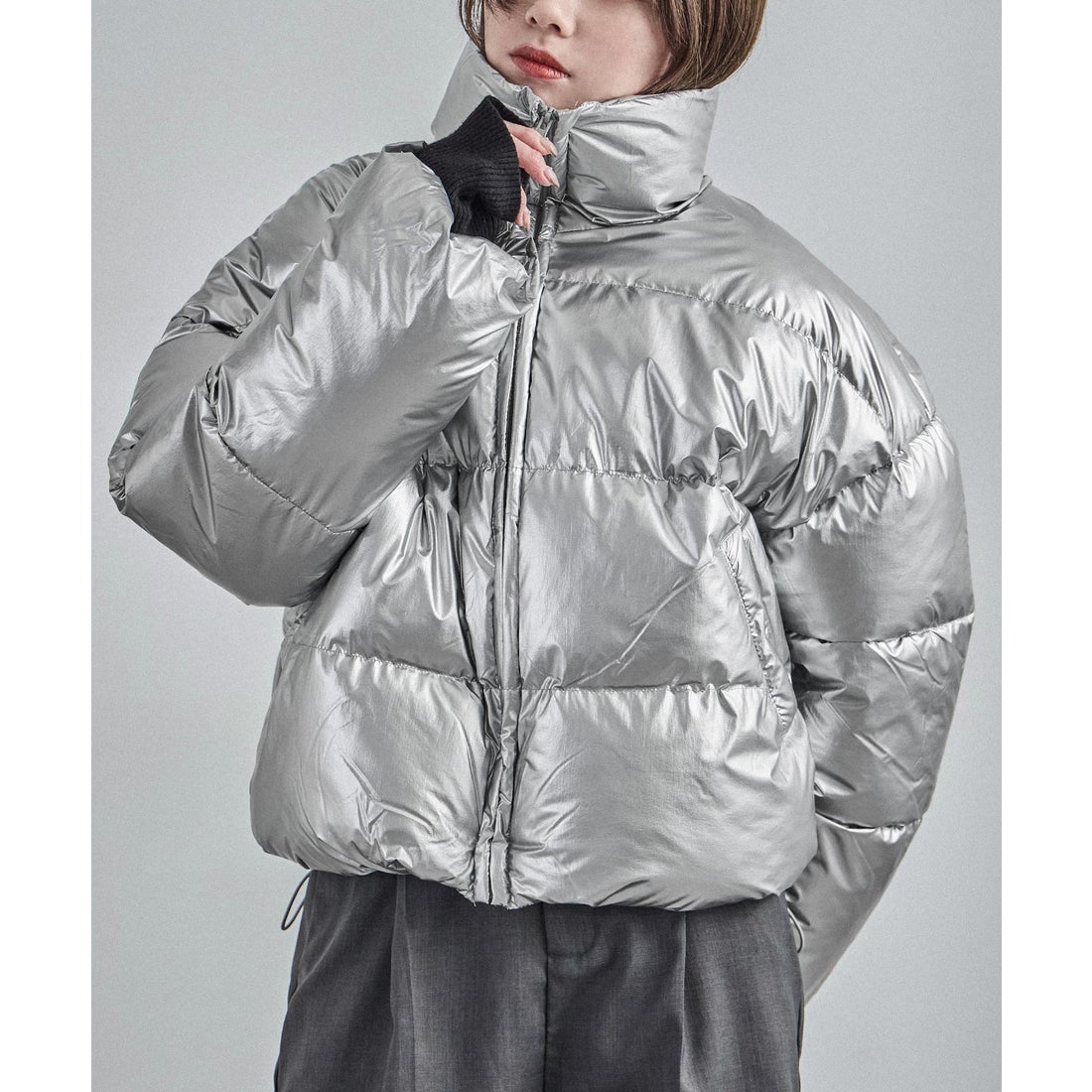 ファッションレター Fashion Letter メタリックタフタ 中綿ダウン